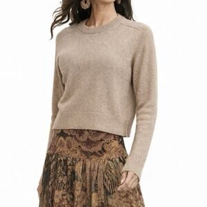 Peruvian Connection Cropped Luxe Pullover 100% Supersoft Alpaca Sweater Size Med